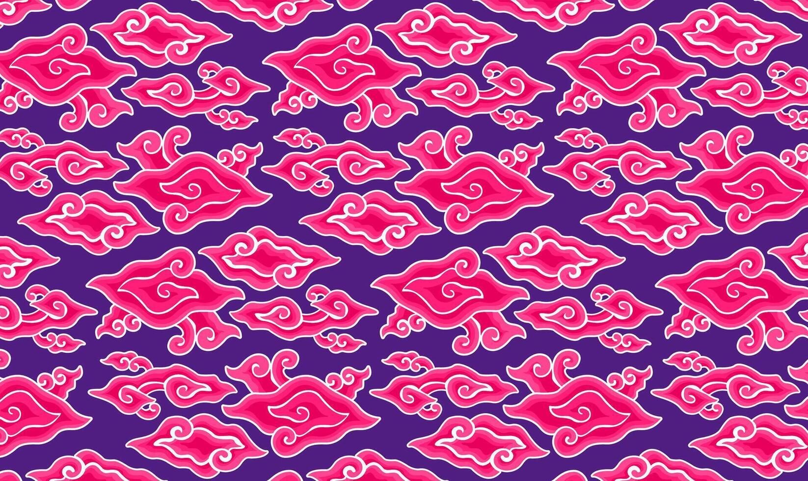 Batik-Motif Mega Mendung Pink Ornament vector