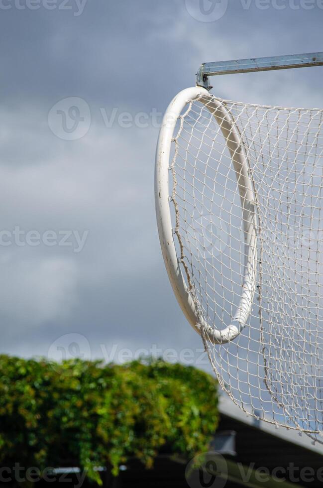 detail of a horseball goal basket, equestrian sport concept photo