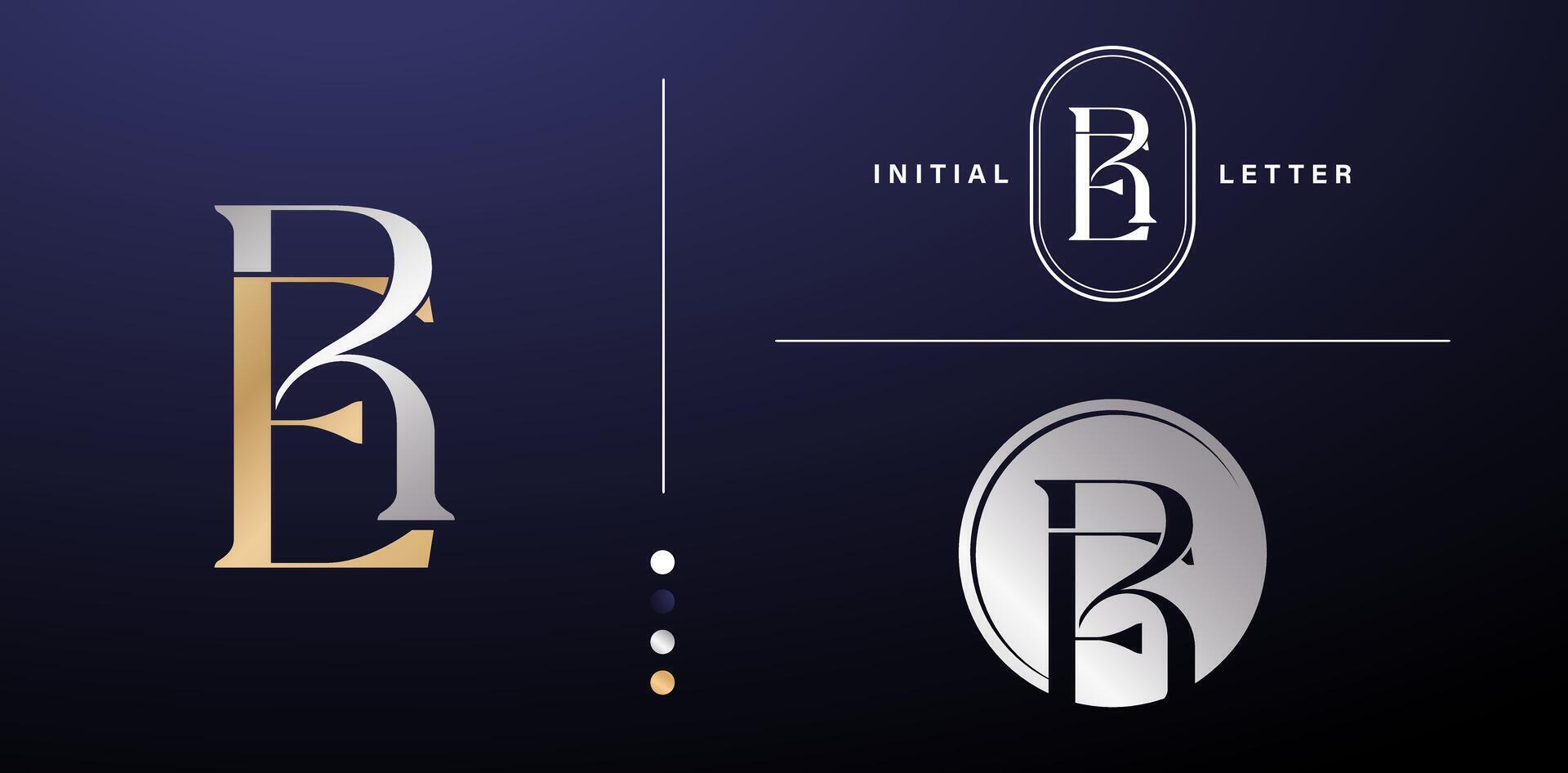 RE or ER monogram initial letter logo, elegant and luxury style design template elements for your business card, branding identity names company or corporates, letterpress, embroidery material vector