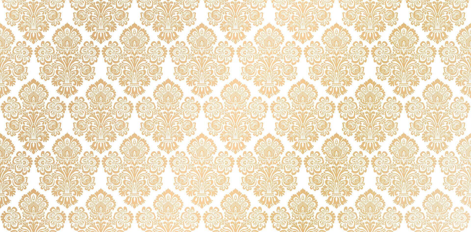 seamless damask wallpapers golden patterns ornamental designs isolated white backgrounds for wallpaper the bedroom, patterned fills, webs pages, surface textures, books covers, fabrics printing papers vector