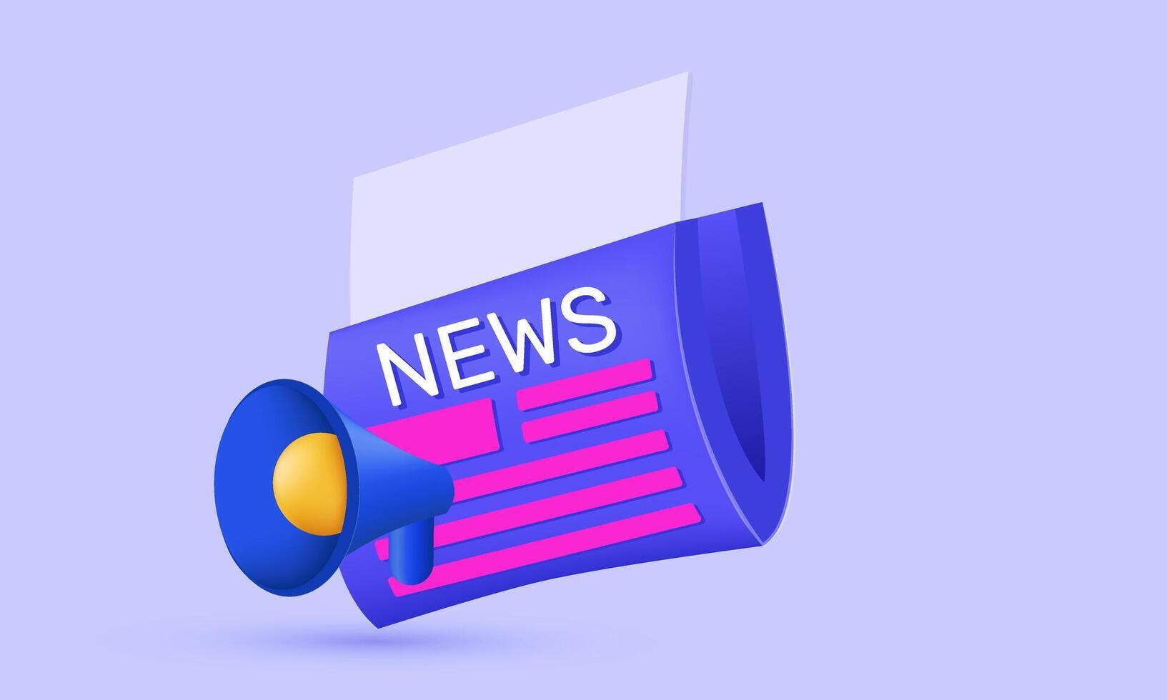3d purple concept world newspaper icon design vector
