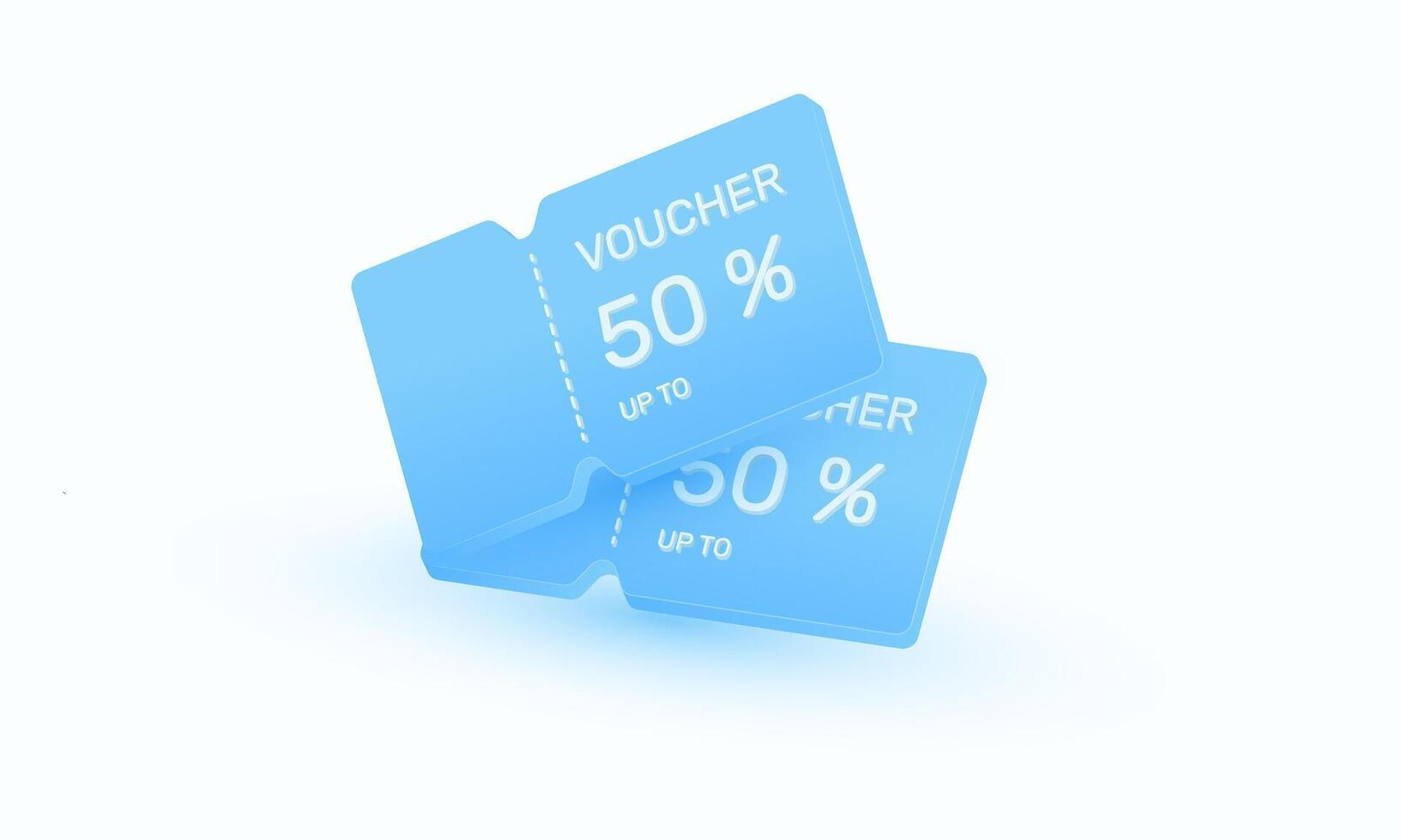 3d icon voucher up to discount coupon sale new idea concept design vector