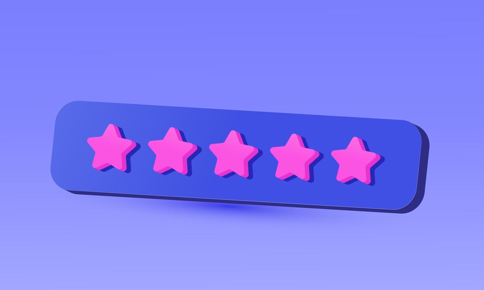 3d cartoon Five star review customer feedback ranking icon new idea concept design vector