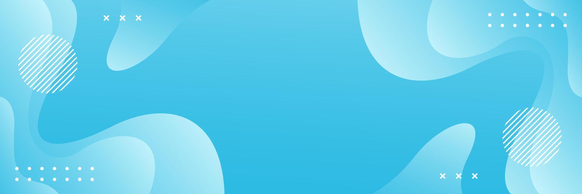 Abstract light blue fluid wave background with geometric shapes, modern dynamic banner background vector