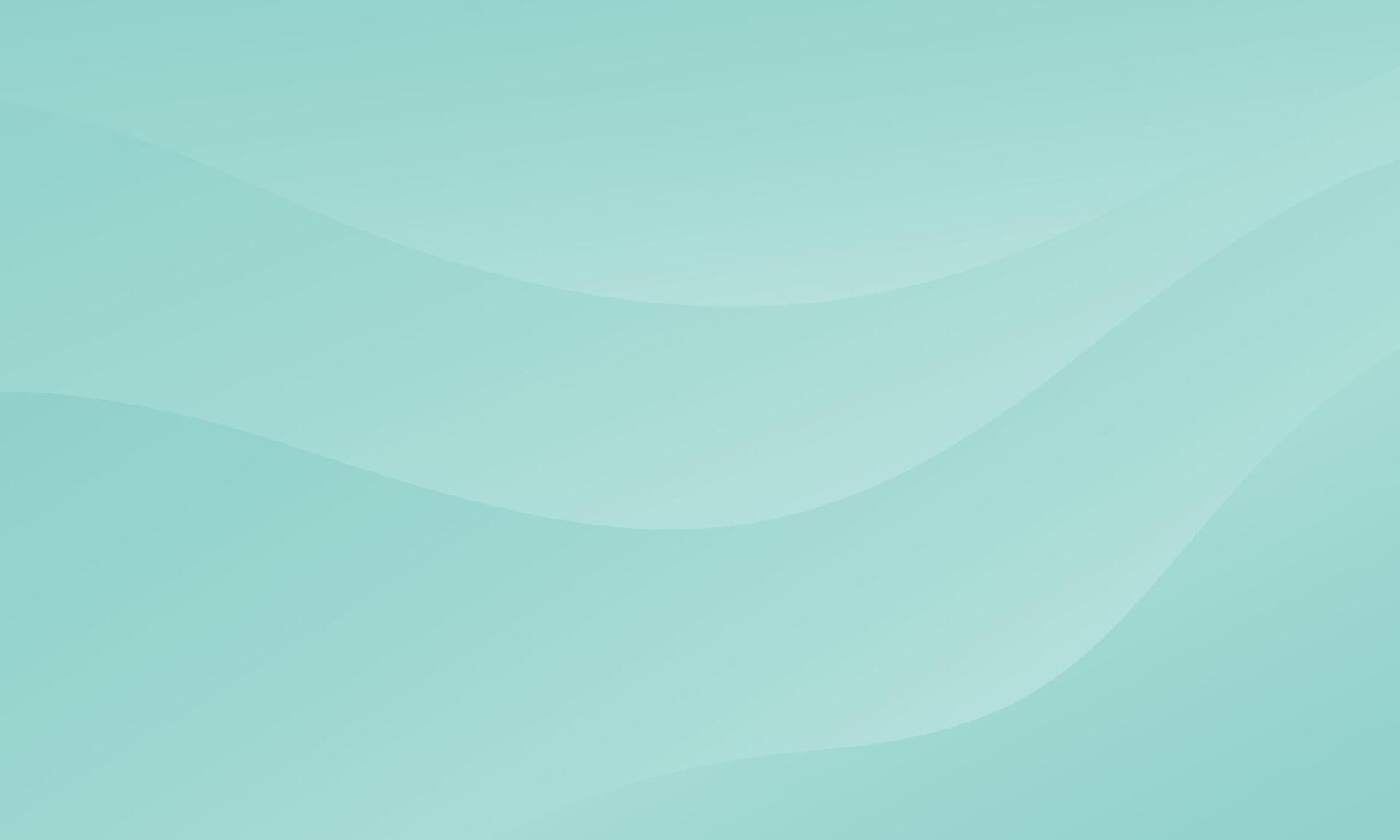Turquoise green curve wavy background, simple dynamic wallpaper vector