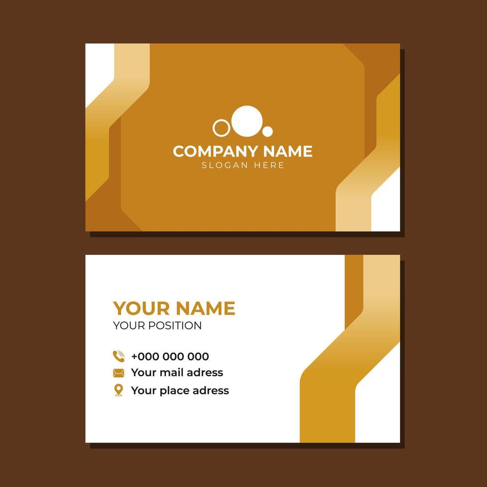 Business card template with golden shape vector