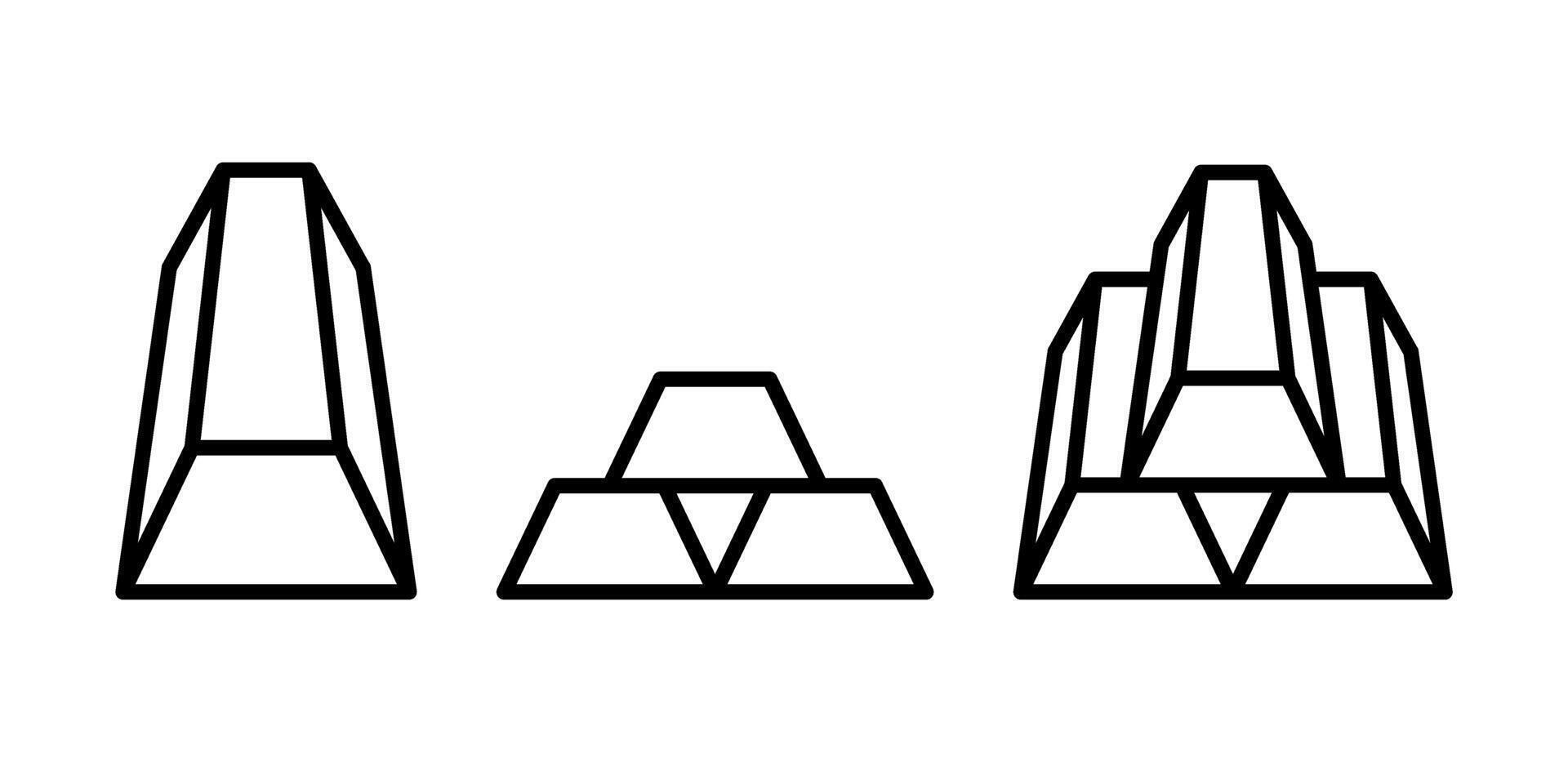 Icon set golden bar, finance assets investment. Editable file vector