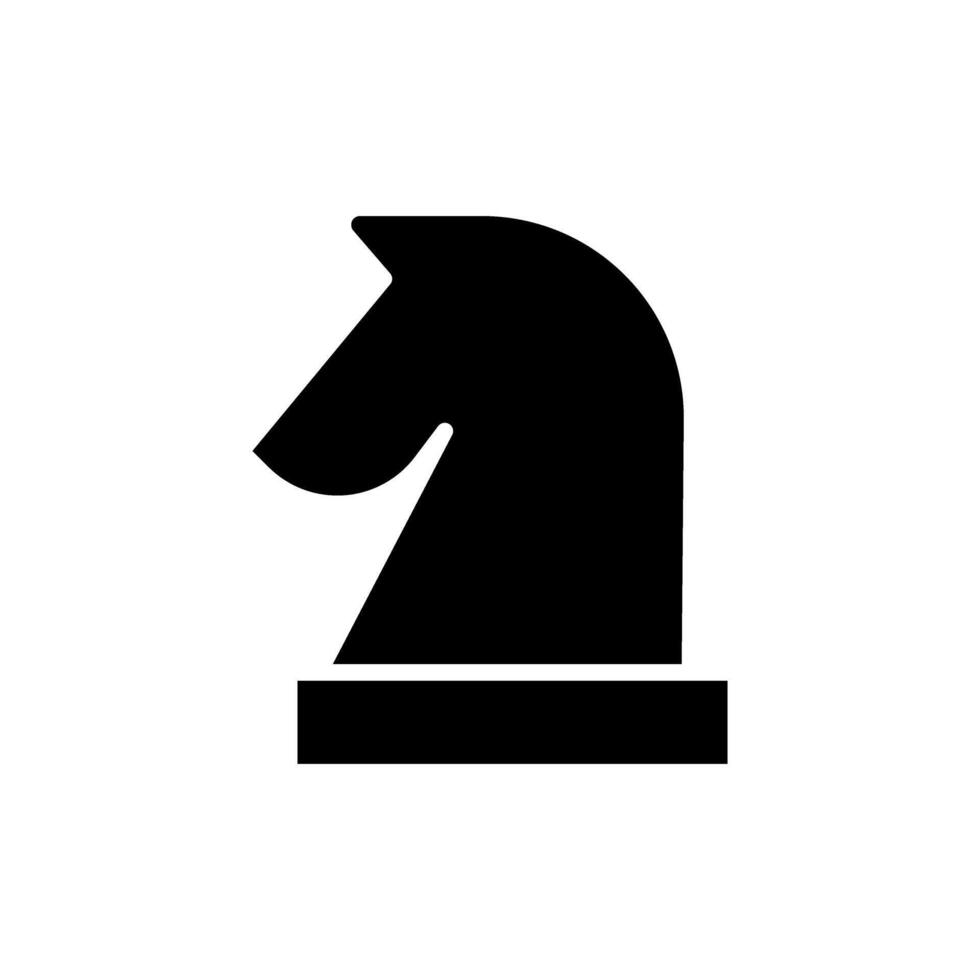 Icon Knight chess piece, strategy game symbol design vector