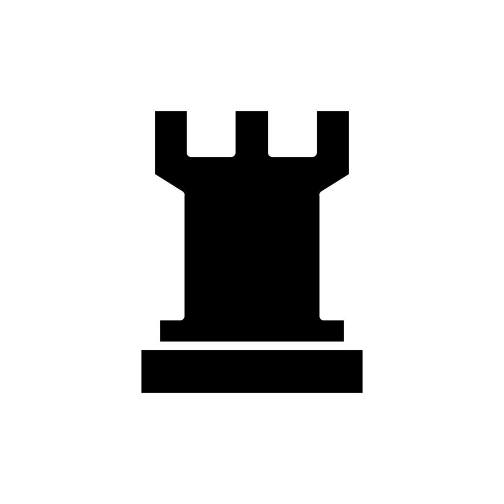 Icon Rook chess piece, strategy game symbol design vector