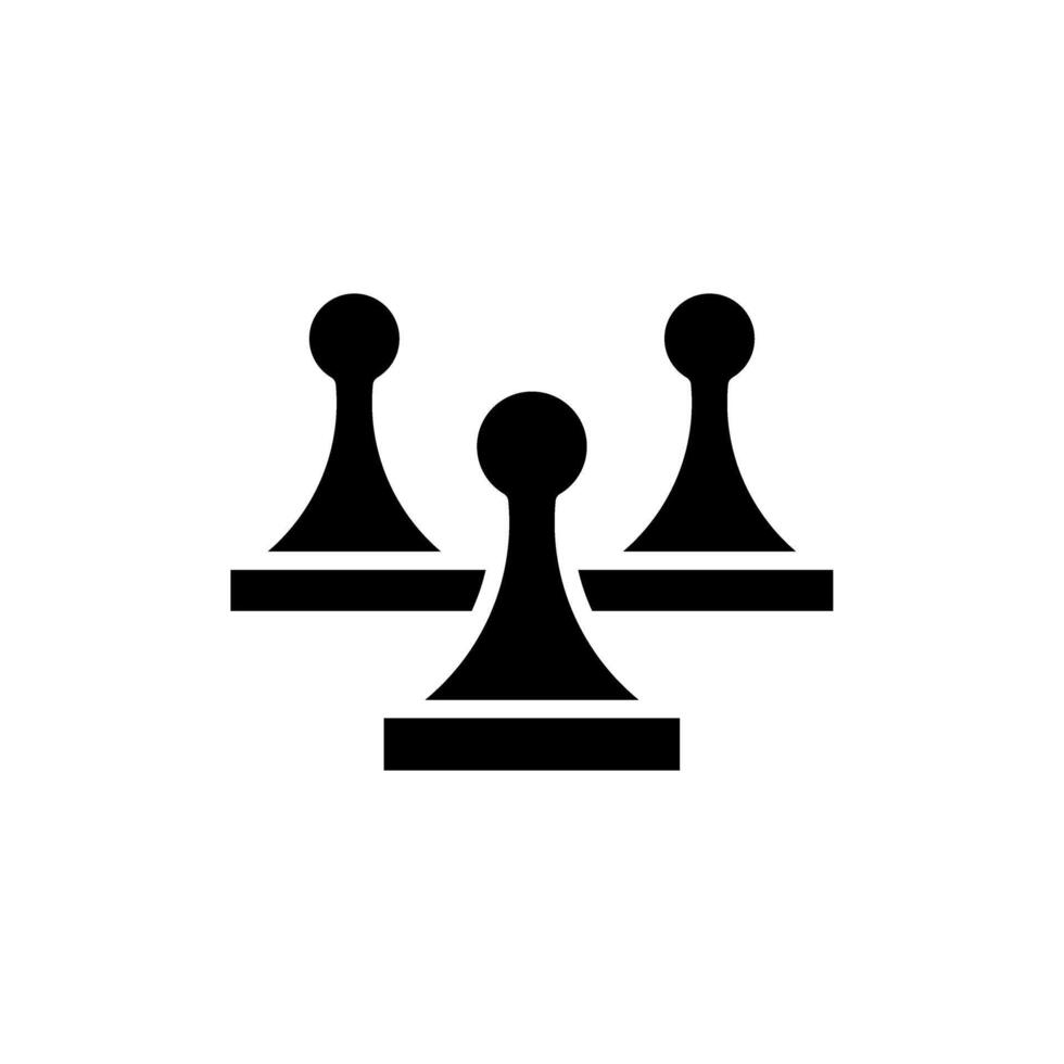 Icon pawns chess piece, strategy game symbol design vector