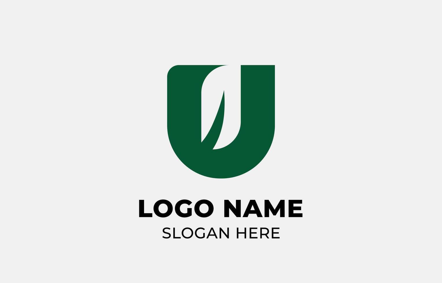 Logo Leaf symbols and Letter U. Template design Nature, tree, go green and growth concept with icon. Editable file vector