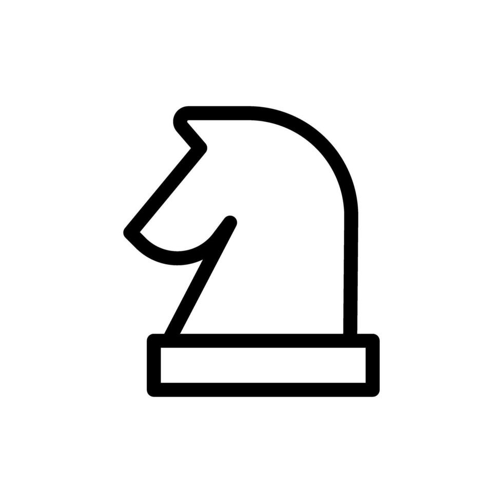 Icon Knight chess piece, strategy game symbol design vector
