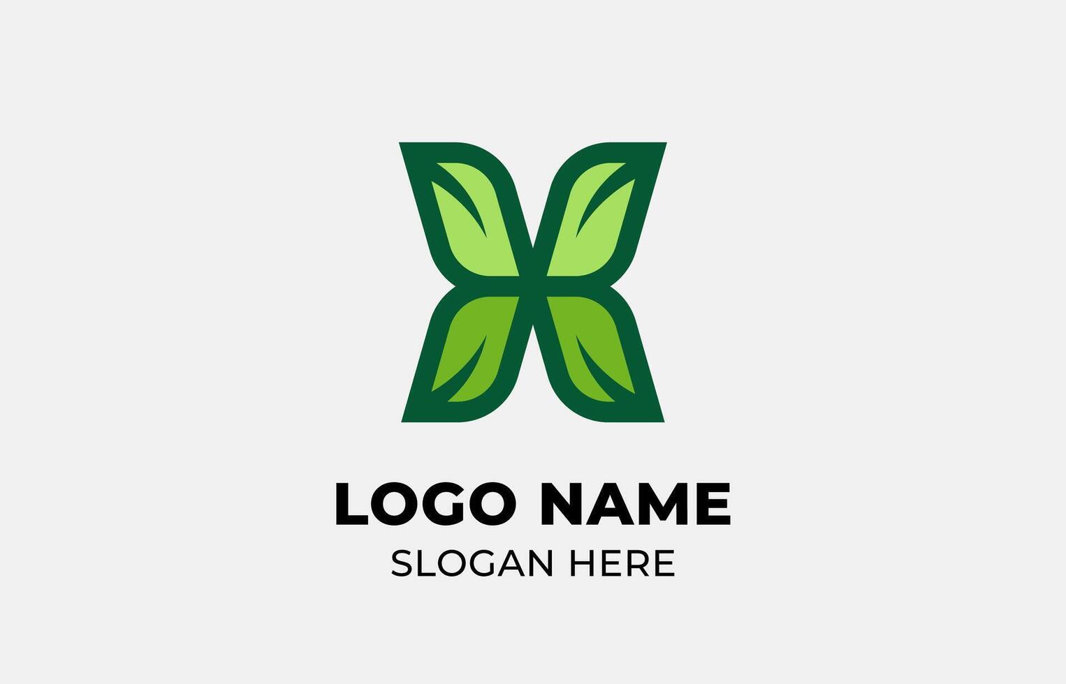 Logo Leaf symbols and Letter X. Template design Nature, tree, go green and growth concept with icon. Editable file vector