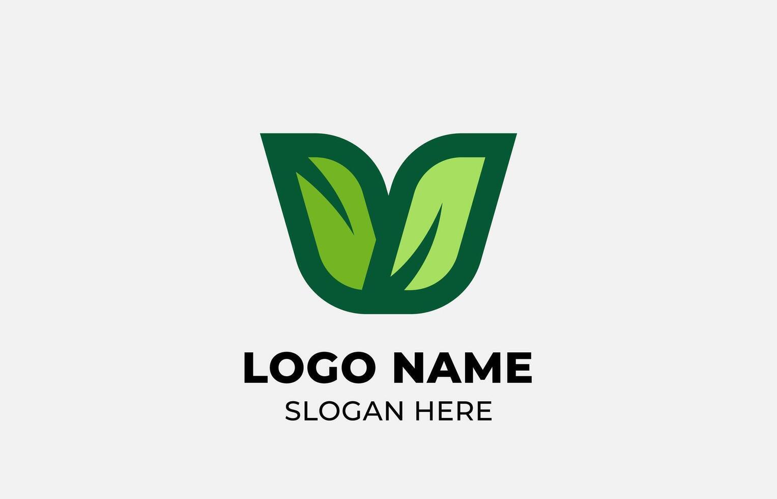 Logo Leaf symbols and Letter V. Template design Nature, tree, go green and growth concept with icon. Editable file vector