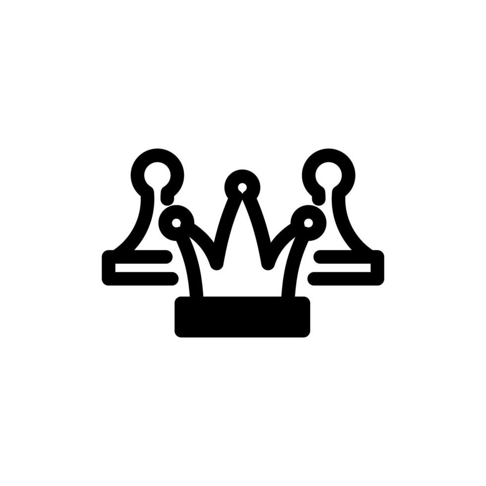 Icon king and pawn chess piece, strategy game symbol design vector