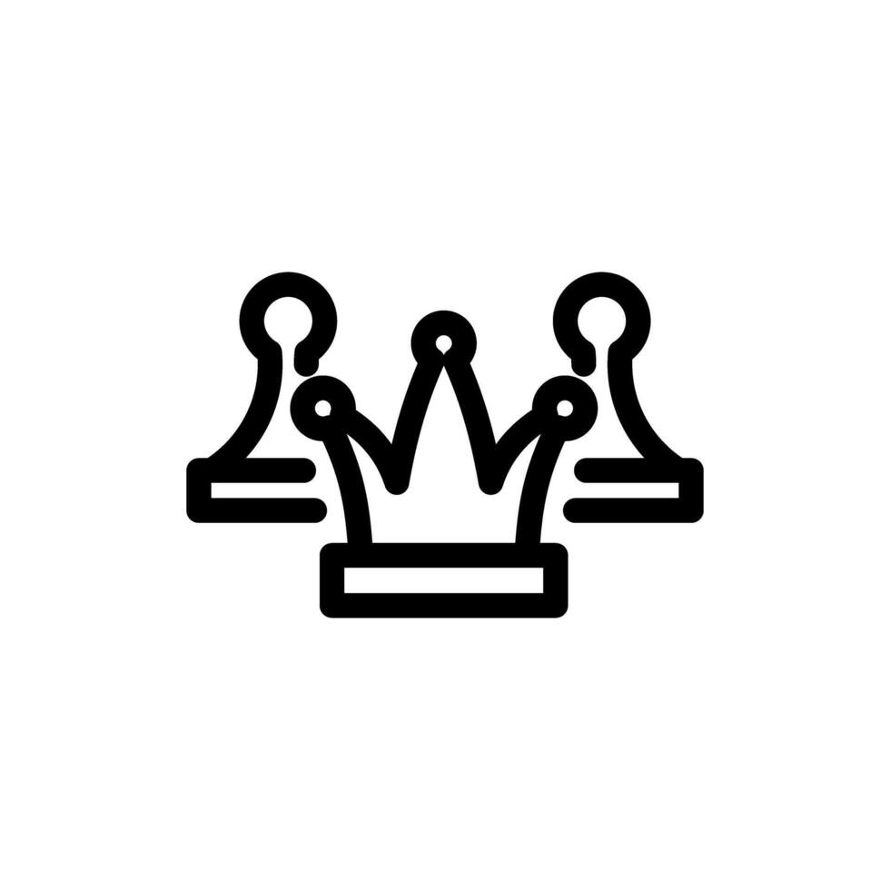 Icon king and pawn chess piece, strategy game symbol design vector