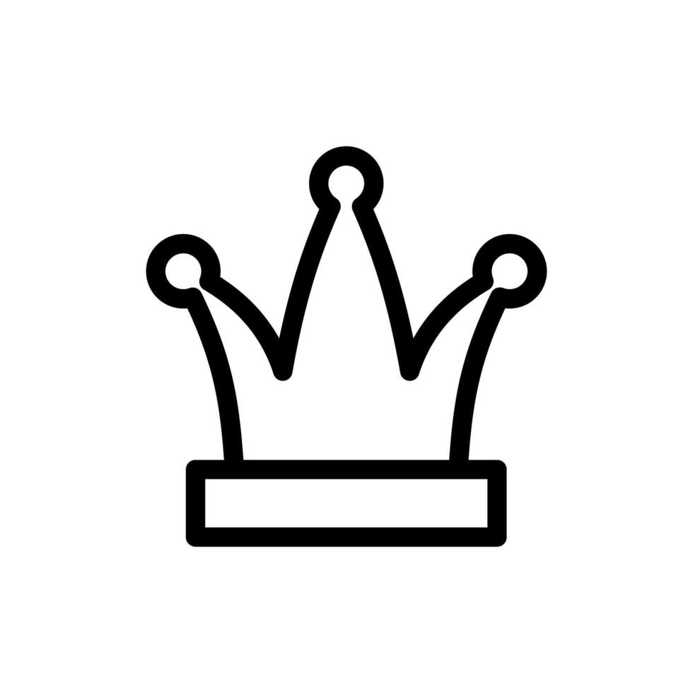 Icon king chess piece, strategy game symbol design vector