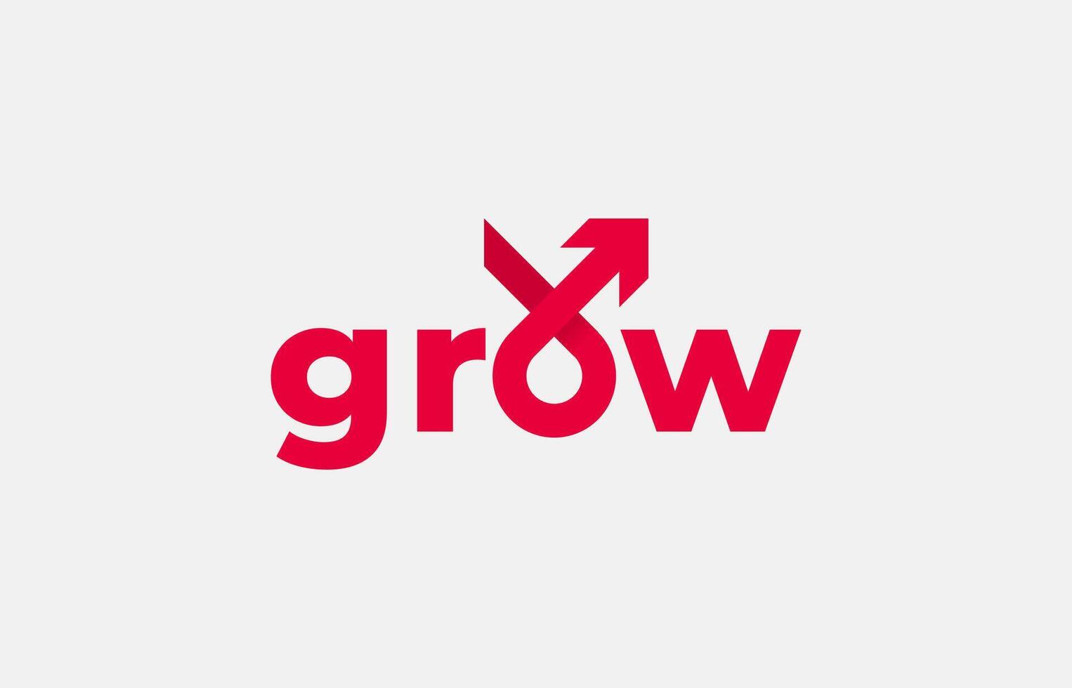 Logo Arrow and Letter O with Growth Text, Template creative design fintech, technology, arrow, growth and increase symbols icon. Editable file vector