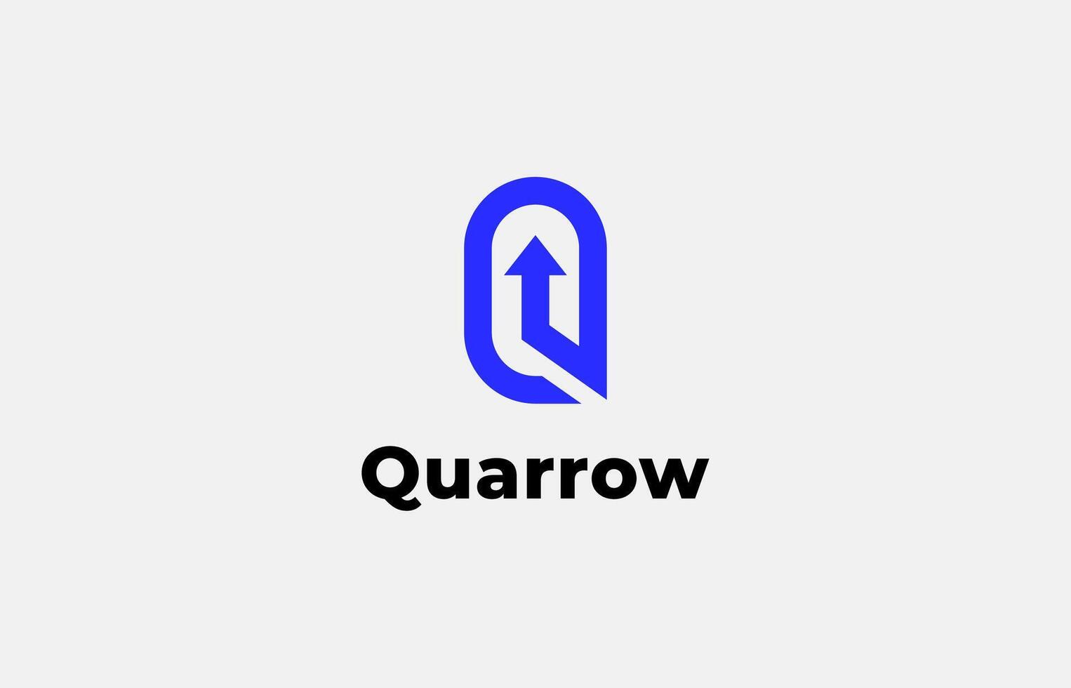 Logo Arrow and Letter Q, Template creative design fintech, technology, arrow, growth and increase symbols icon. Editable file vector