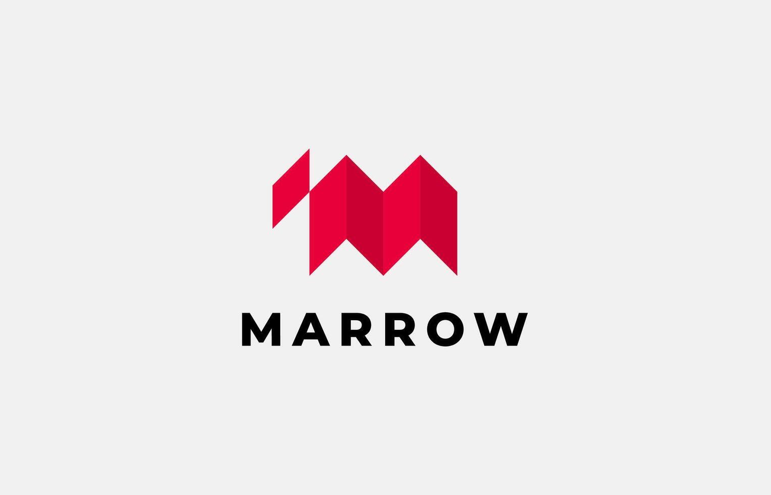 Logo Arrow and Letter M, Template creative design fintech, technology, arrow, growth and increase symbols icon. Editable file vector