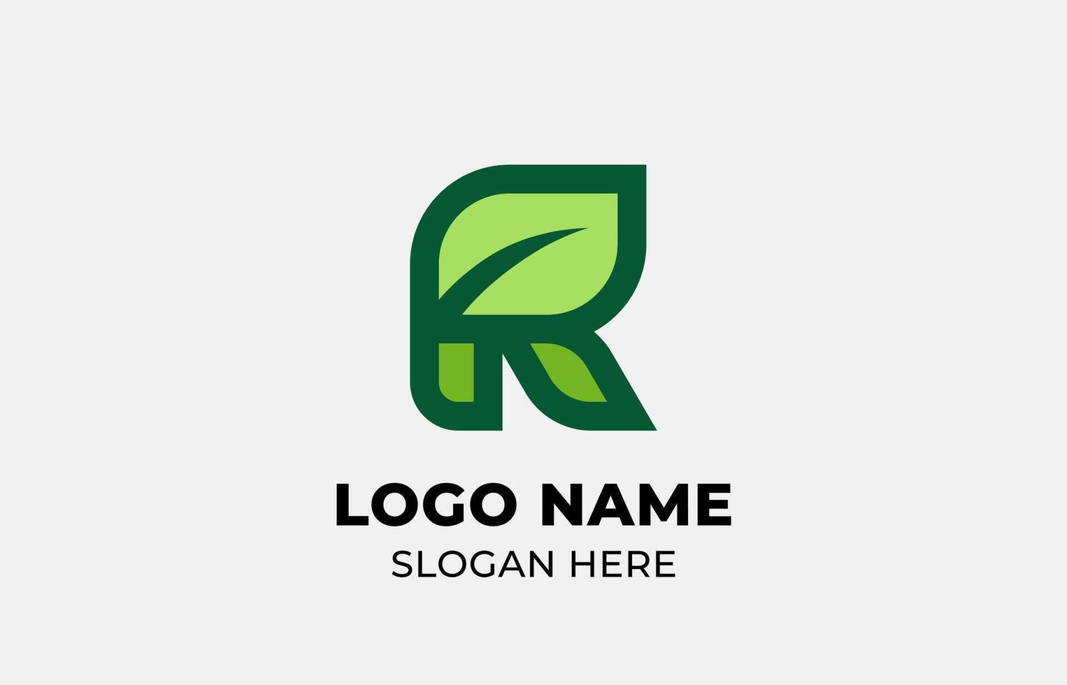 Logo Leaf symbols and Letter R. Template design Nature, tree, go green and growth concept with icon. Editable file vector