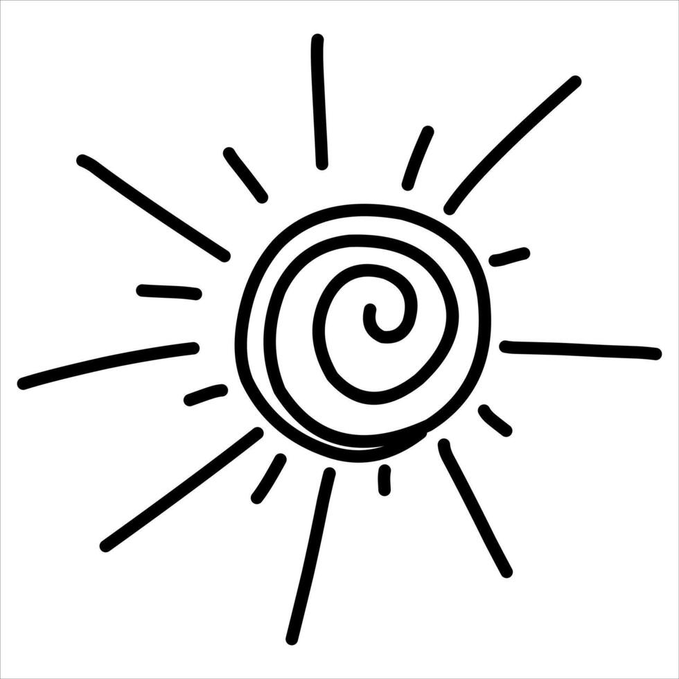 Sun hand drawn illustration vector