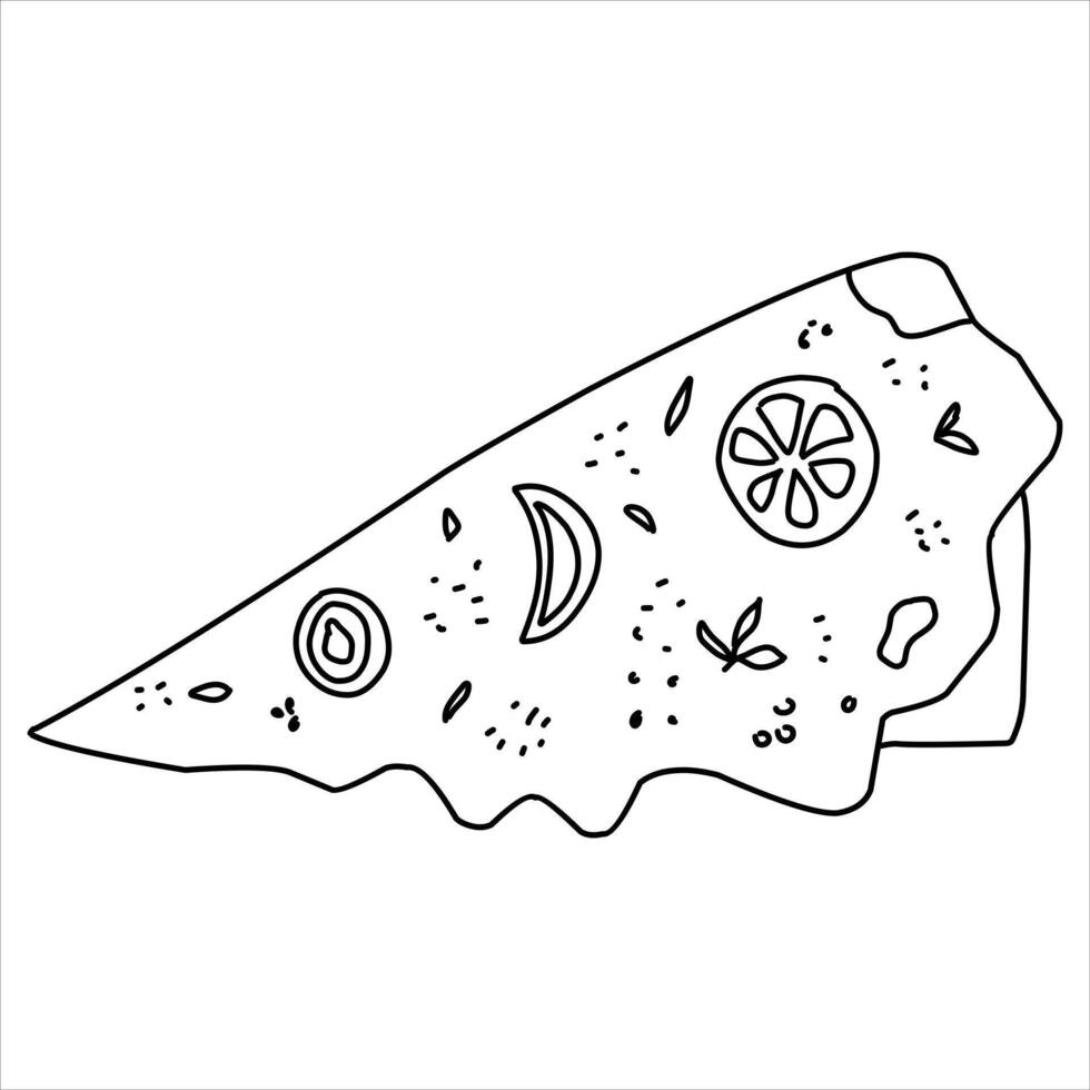 Pizza hand drawn illustration vector