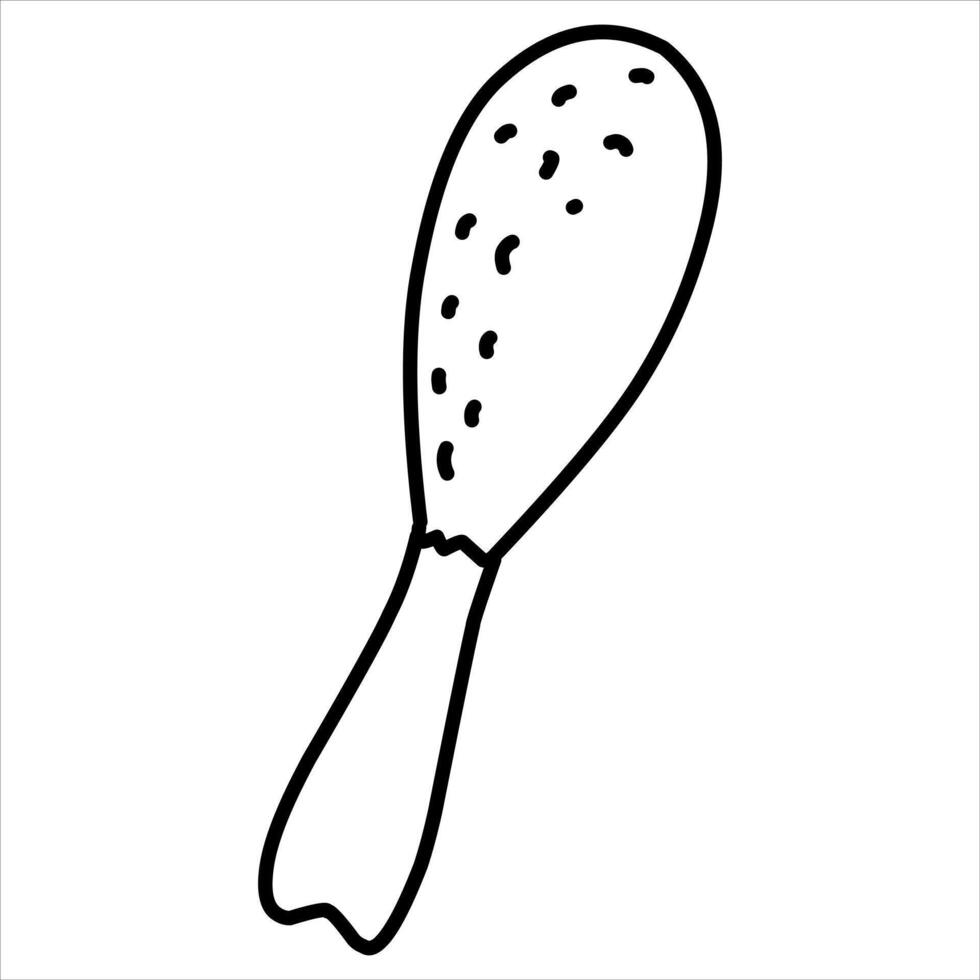 Chicken leg hand drawn illustration vector