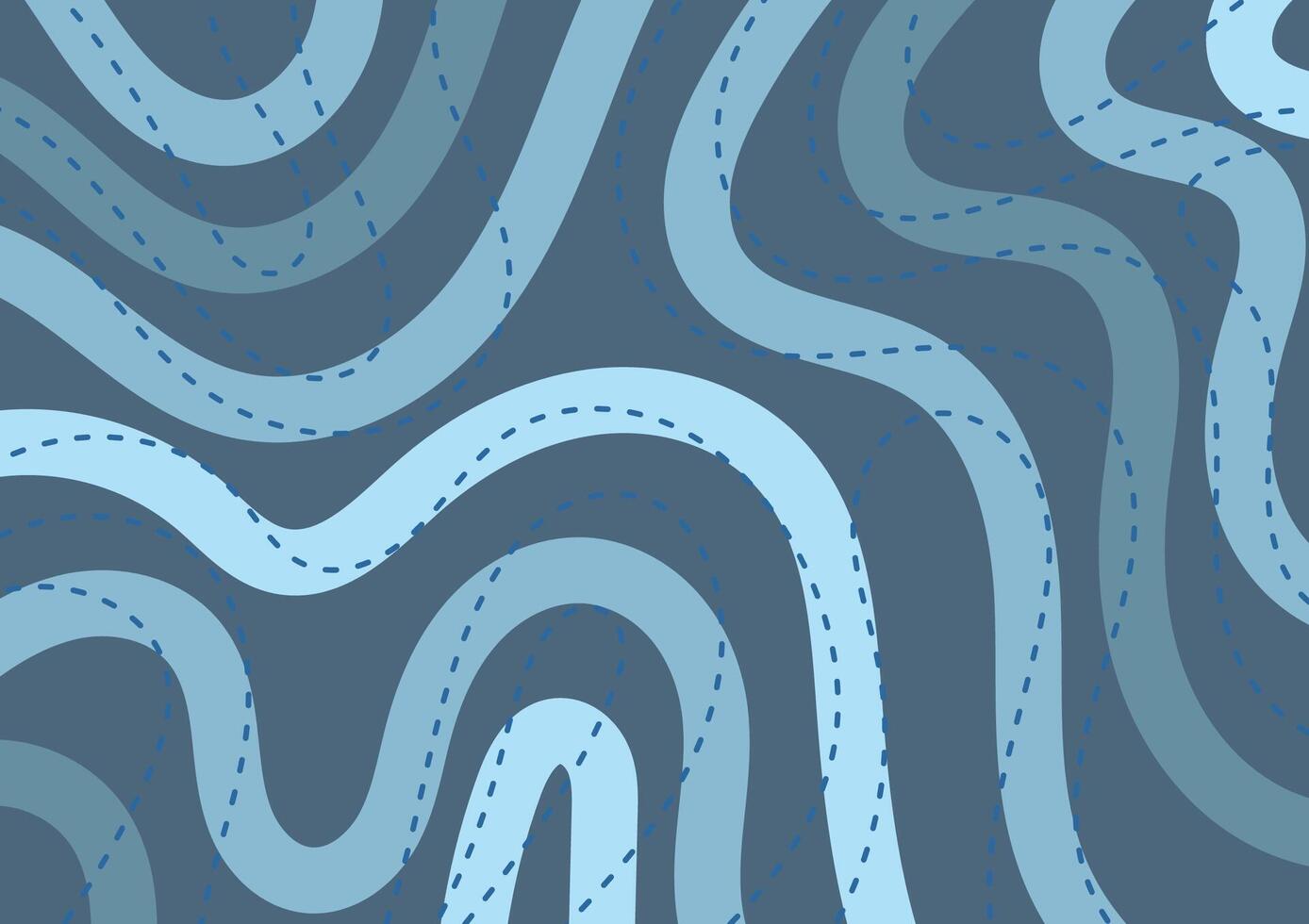 Abstract blue line wave random curve background vector