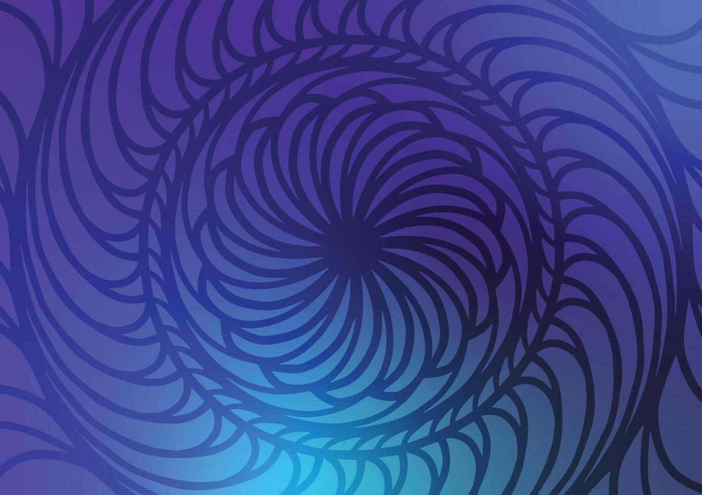 Blue circle center mandala line pattern background vector