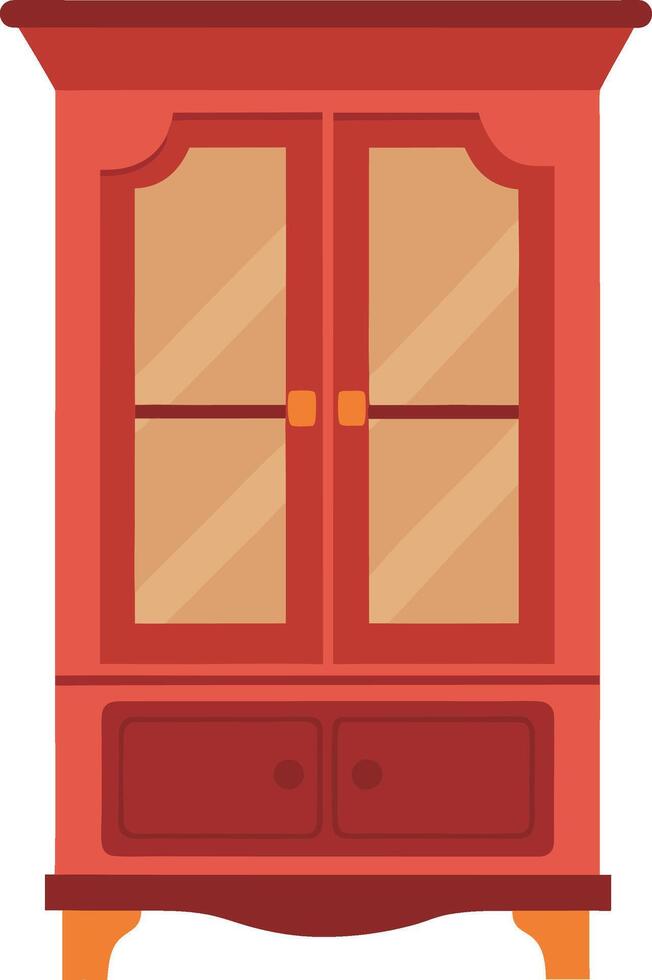illustration china cabinet flat art design vector