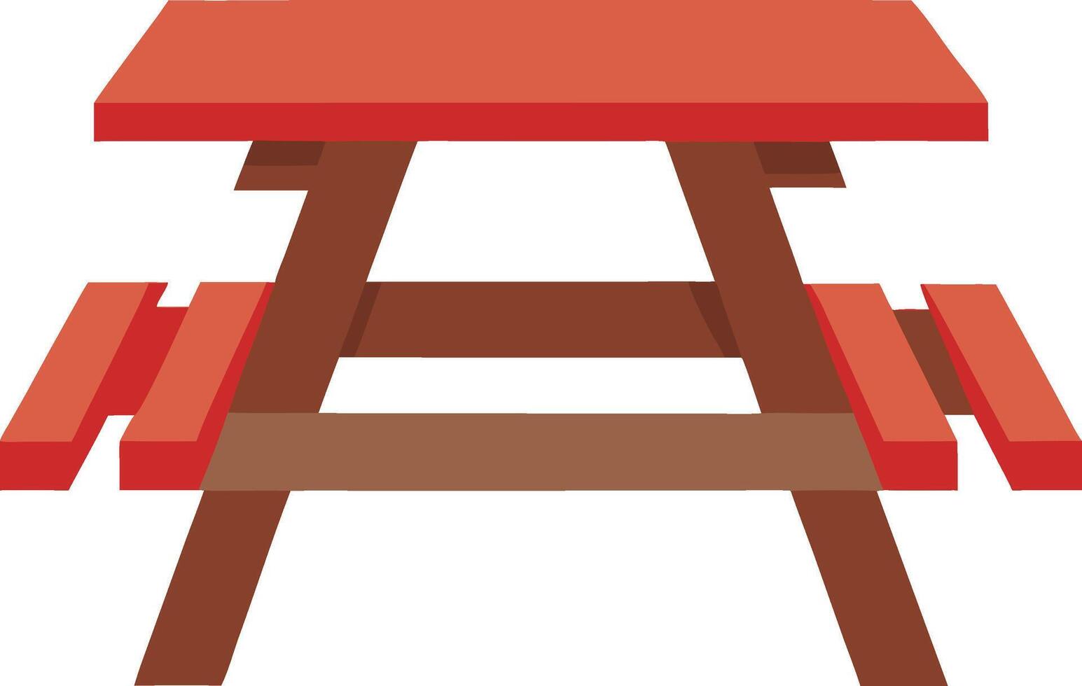 illustration picnic table flat art design vector