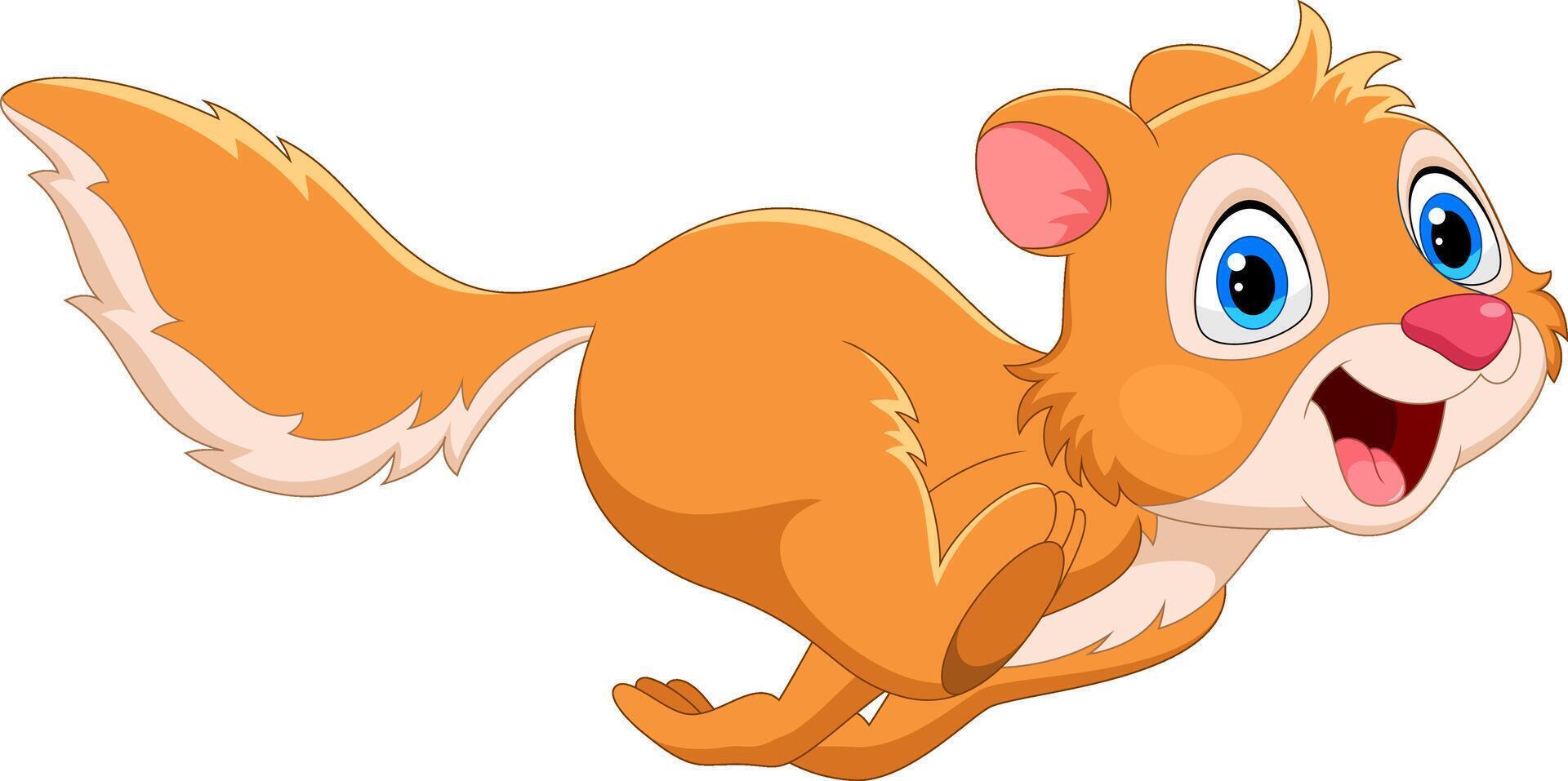 Cartoon funny squirrel holding a nut vector