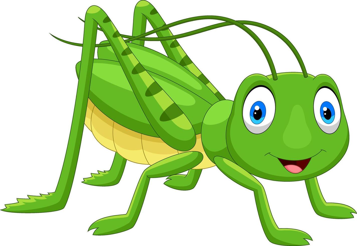 Cute grasshopper cartoon isolated on white background vector