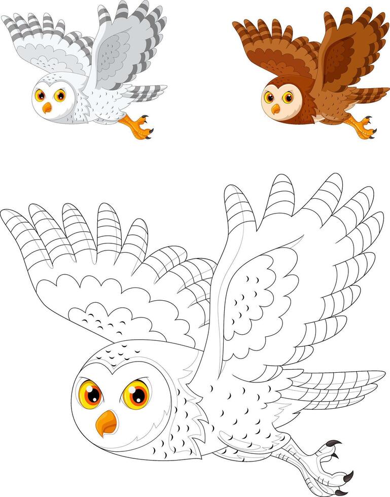 Cute cartoon owl isolated on white background vector