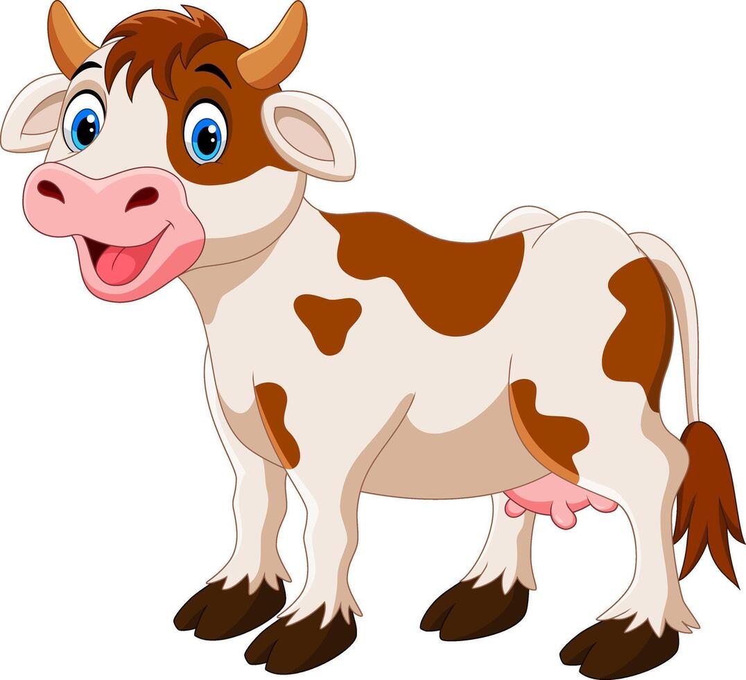 A cow cartoon isolated on white background vector