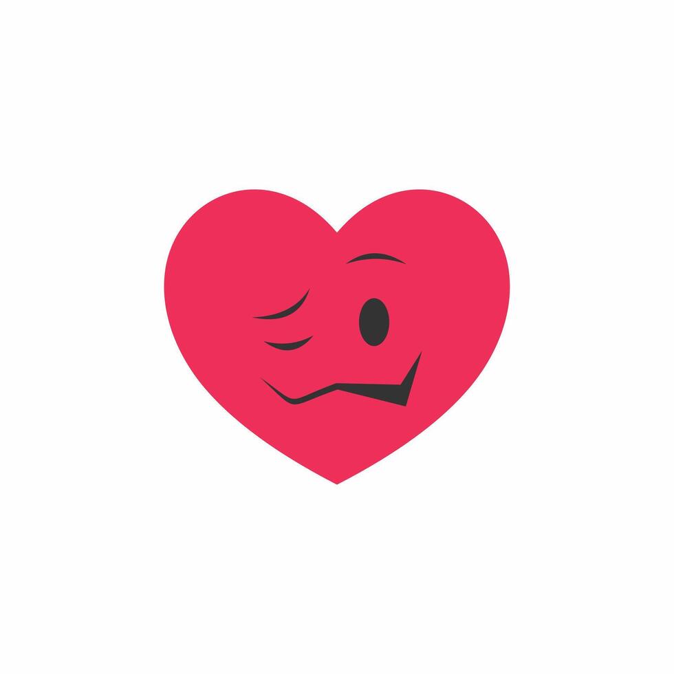 heart emoticon woozy expression vector