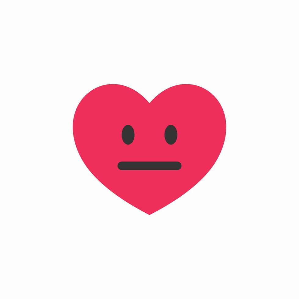 heart emoticon flat expression vector