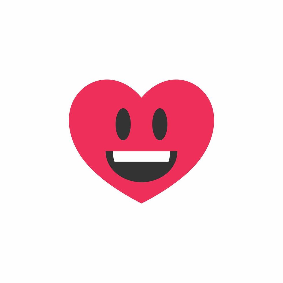 heart emoticon happy expression vector