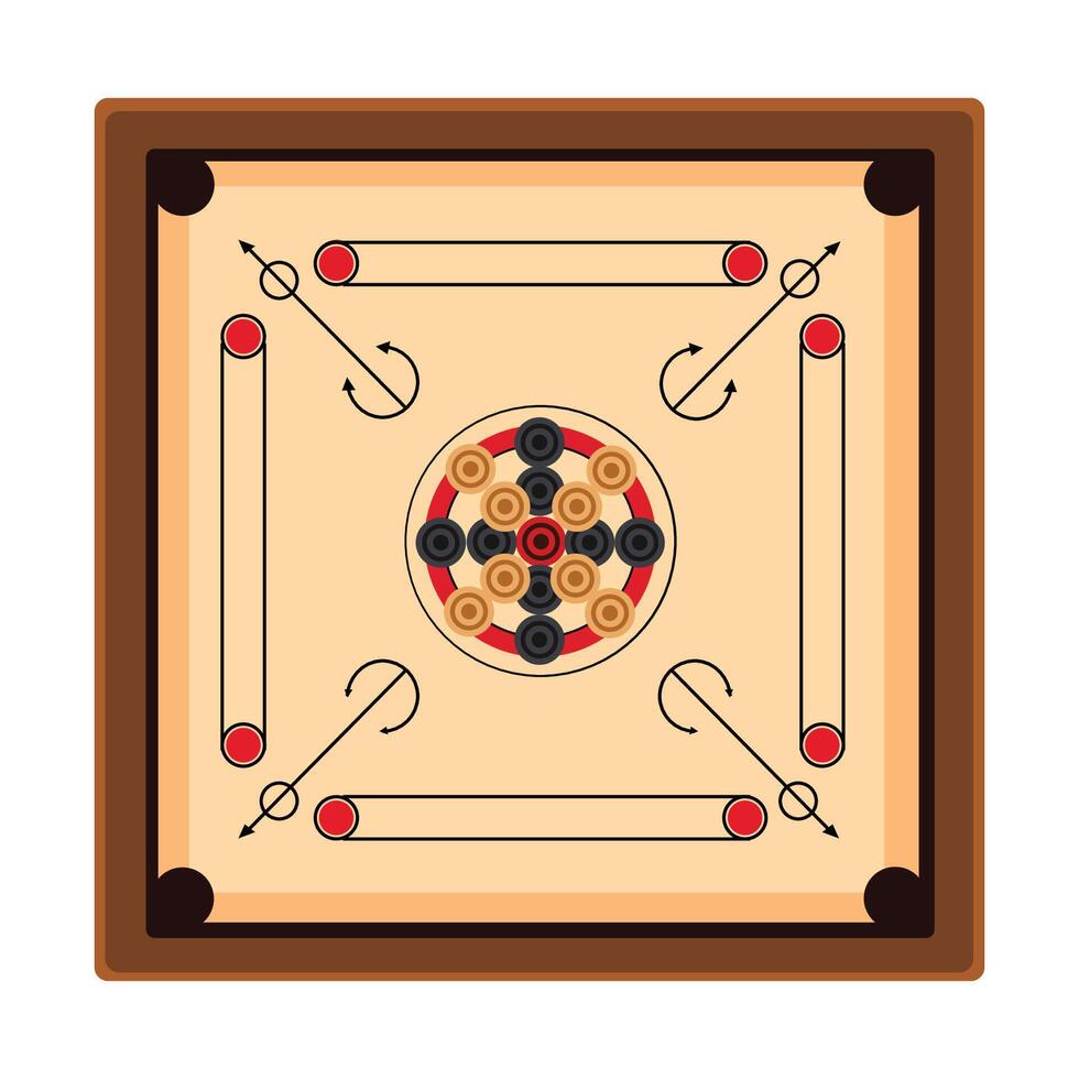 Wooden Carrom Board vector
