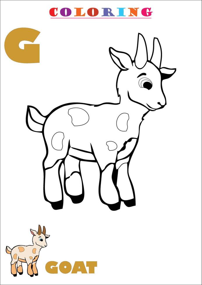 G for Goat Coloring vector