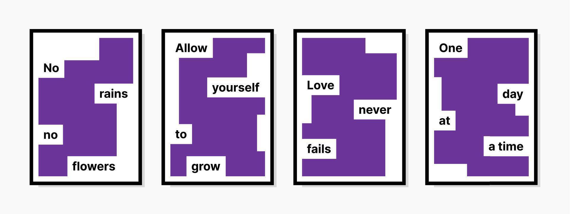 Minimal printable wall art featuring a motivational quote on a purple background. Perfect for digital prints, covers, cards, wall decor and inspirational bundles vector