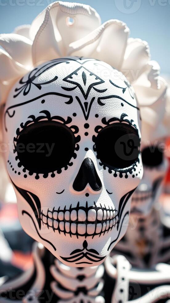 Sugar Skull with Detailed Face Paint photo