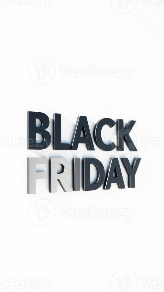 Black Friday Sale Text 3D Render photo