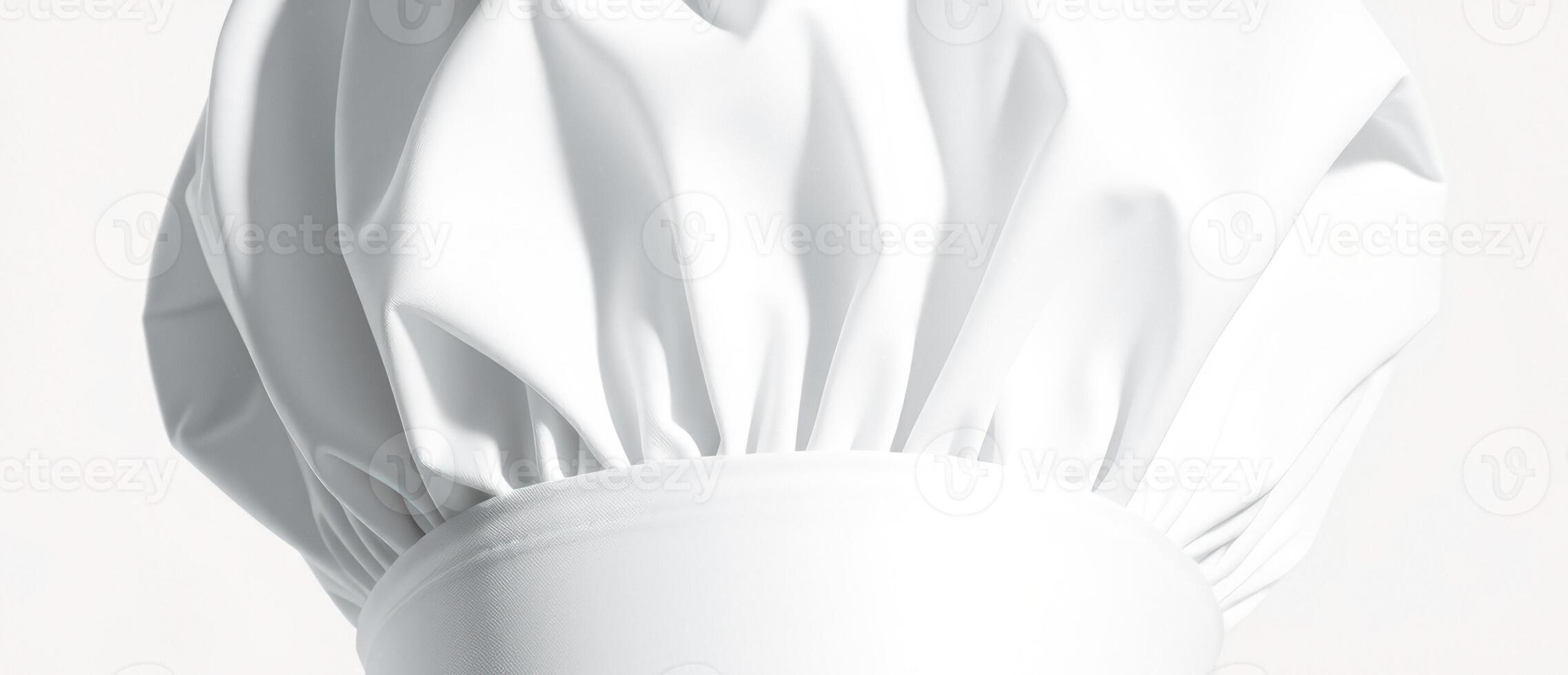 White chef hat with folds photo