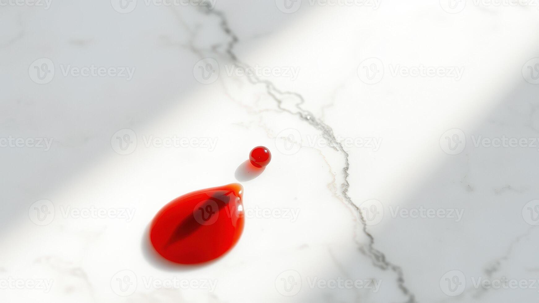 Red liquid drop on a white background photo