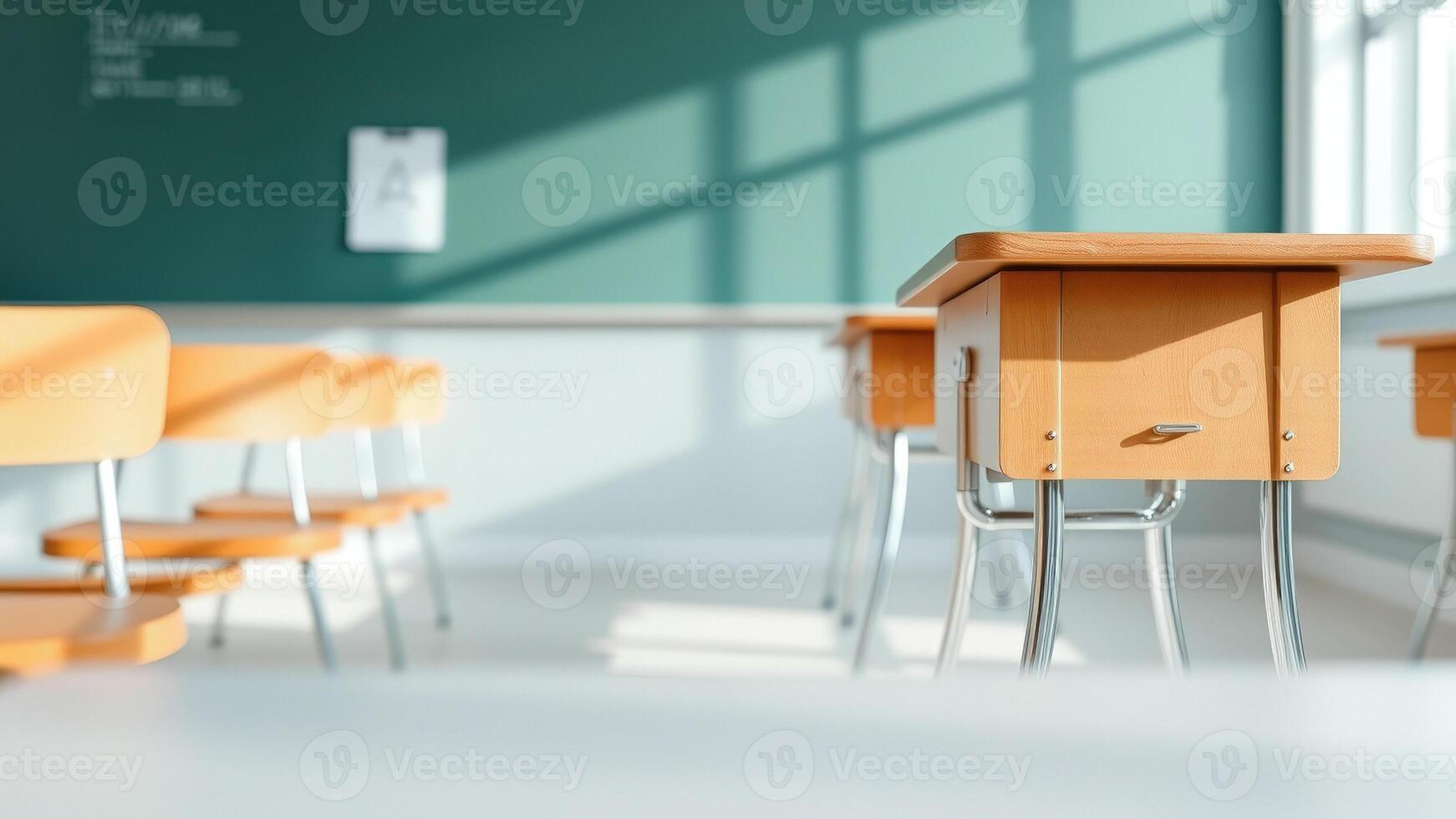 Empty Classroom Desk photo