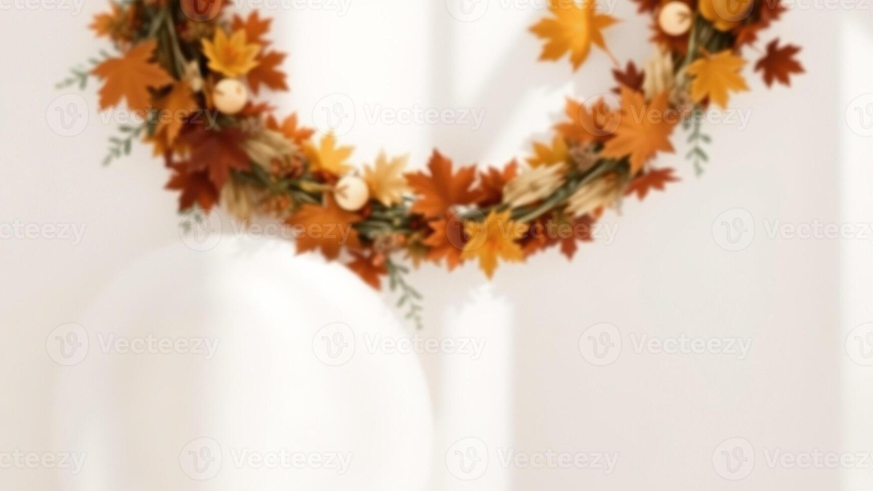 Autumn Wreath with White Background photo