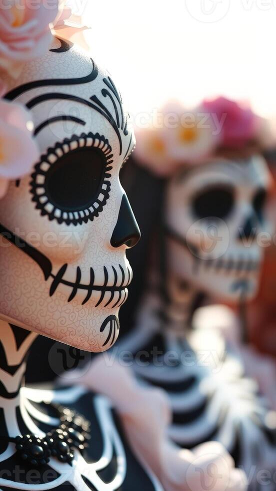 Closeup of Day of the Dead Sugar Skull Decor photo