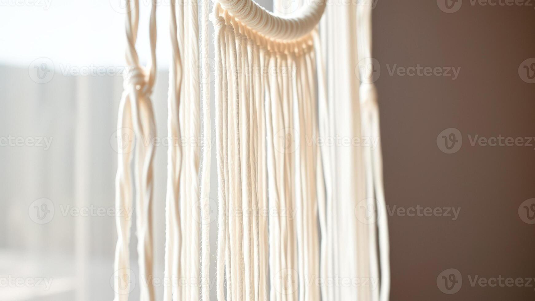 White String Macrame Close Up photo